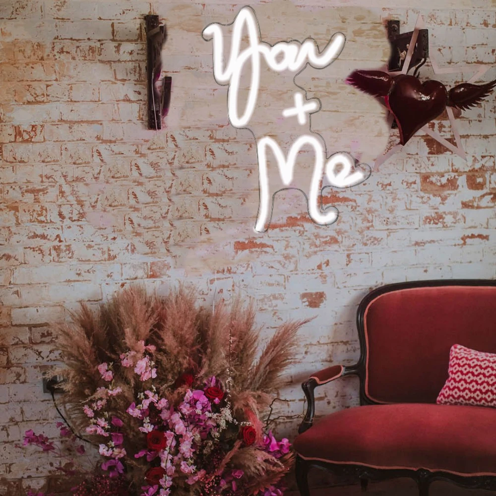 Неоновая светодиодная подсветка для свадьбы «You And Me»