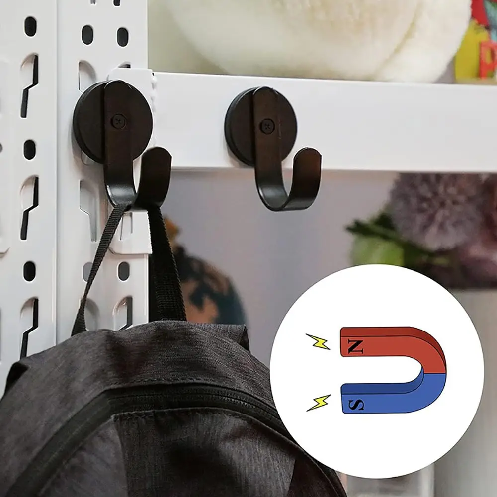 2Pcs Christmas Flower Ring Hooks, Magnetic Suction Hooks, Metal Front Door Hooks, Multi-Functional Decorative Hooks