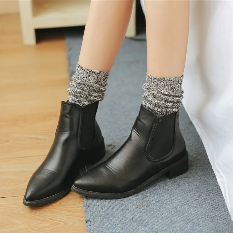 

1021 Snowflake Thick Thread Women's Cotton Loose Autumn and Winter New Retro Mori College Style Mid-Calf Socks