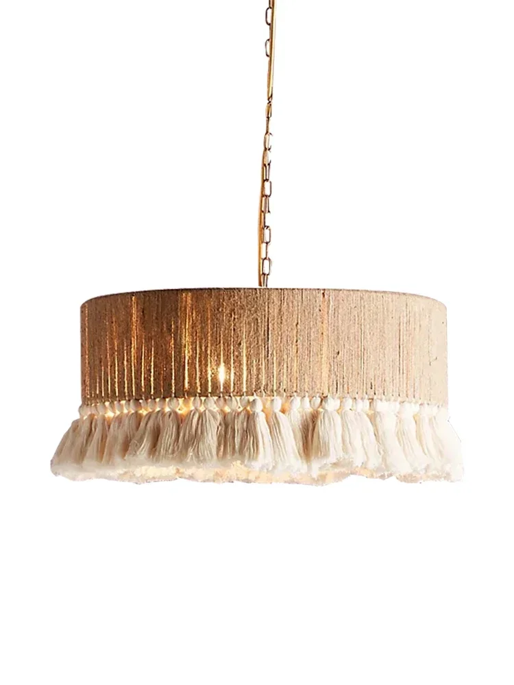 Imagem -05 - Bohemian Hemp Rope Macrame Tassel Pendant Lights Hanging Lamp Fixture Decor For Living Room Quarto Restaurante Hotel