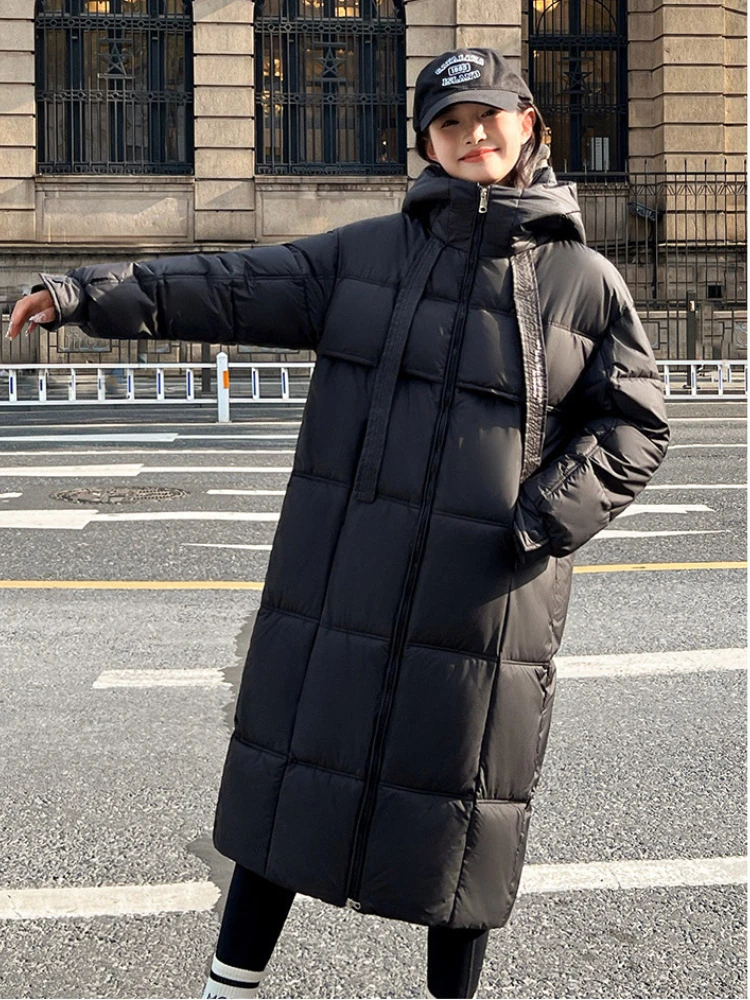 Oversized Long Parkas Warm Winter Women\'s Clothing Thicken Down Cotton Over-the-knee Puffer Jacket Winter Cold Coat Super Hot