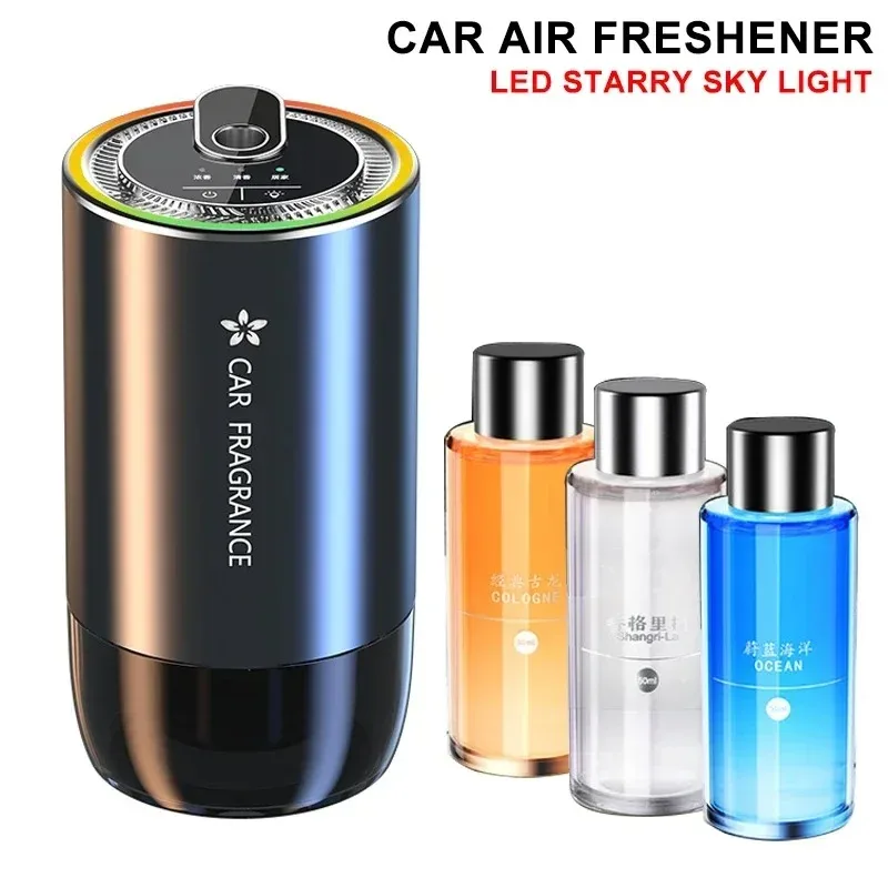 Car Air Freshener Smart Fragrance Diffuser 1000mAh Aroma Humidifier Starry Light Smell Distributor Interior Car Accessories