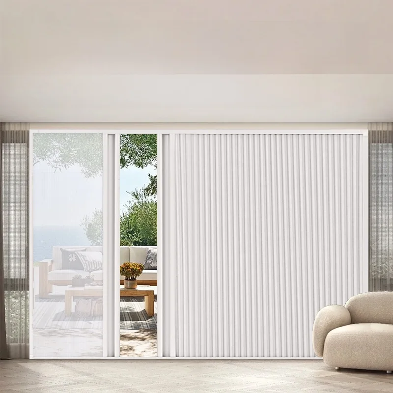 

New Honeycomb Foldable Sliding Door Waterproof Batoom Kitchen Partition Invisible Moving Door No Drilling Required