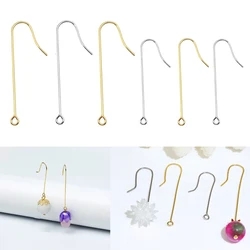 20pcs Stainless Steel French Long Earwire Earring Hooks Connector For DIY Ear Jewelry Making Materials Accessories Wholesale