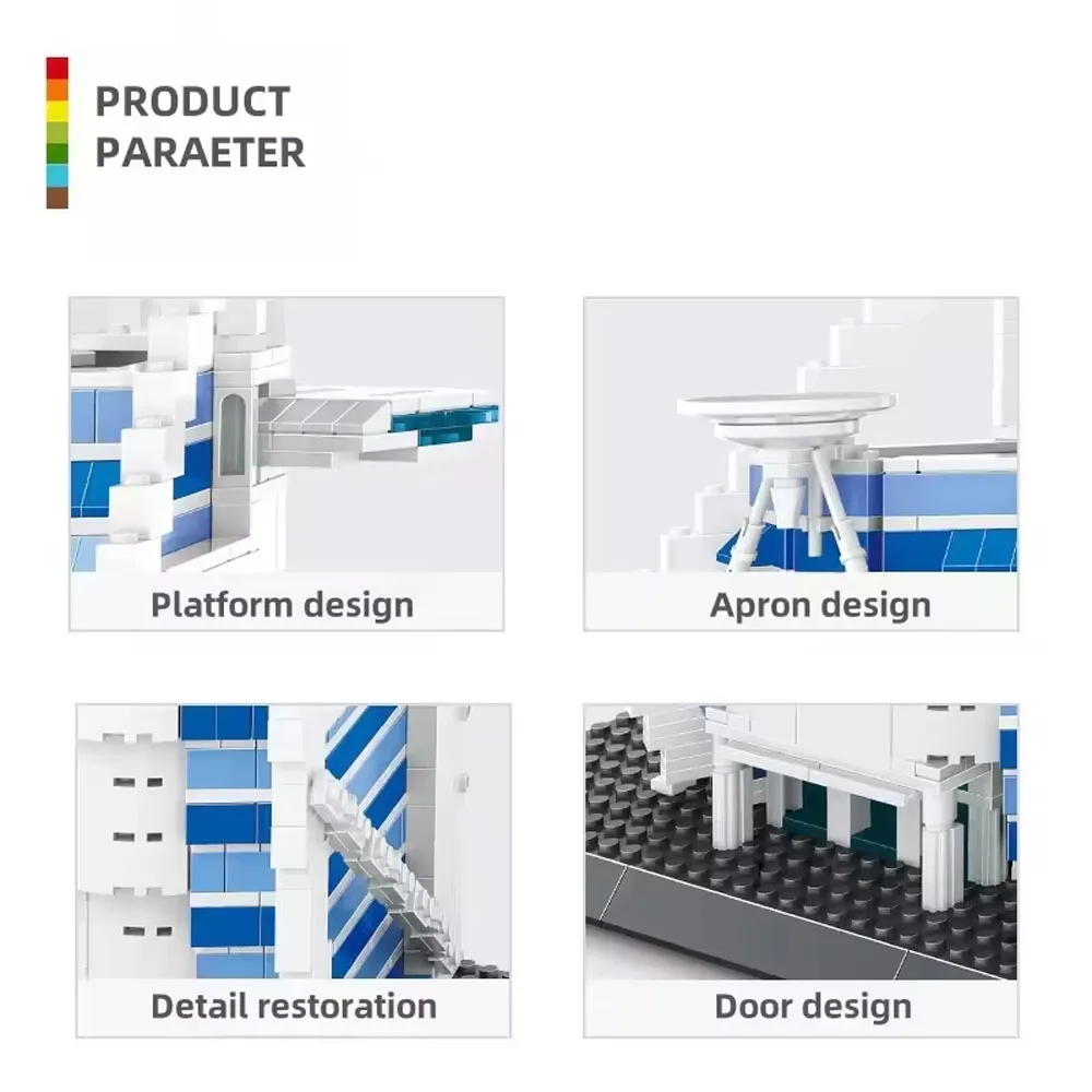 MOC 5220 – hôtel tourisme de ville de renommée mondiale, modèle de voile de dubaï, bloc de construction, jouet d'assemblage technique, ornement de bureau, cadeau pour garçon