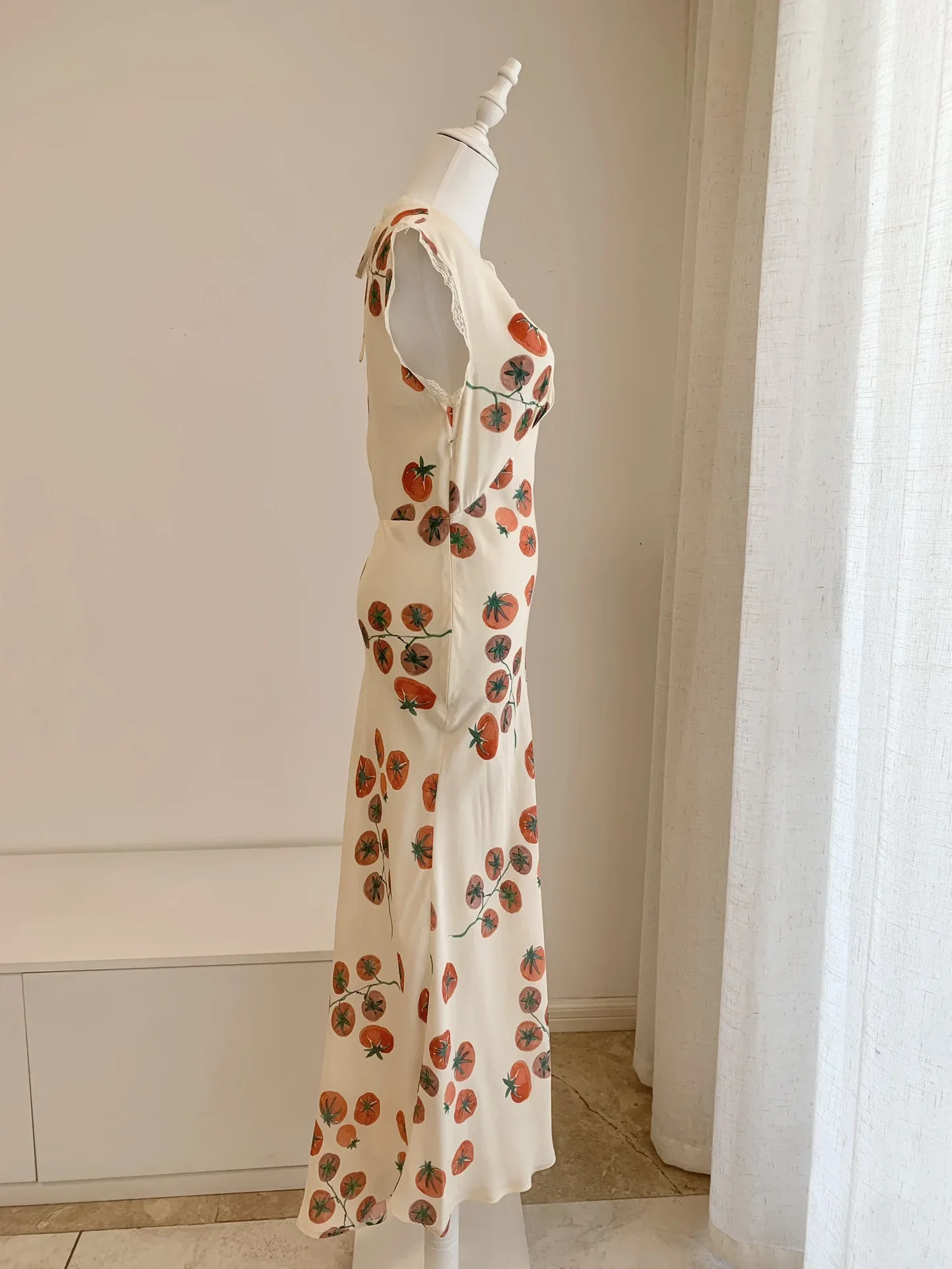Spitze Stickerei Patchwork Frauen Lange Kleid Blume Drucken V-ausschnitt Ärmellose Hohe Taille Urlaub Weibliche Robe