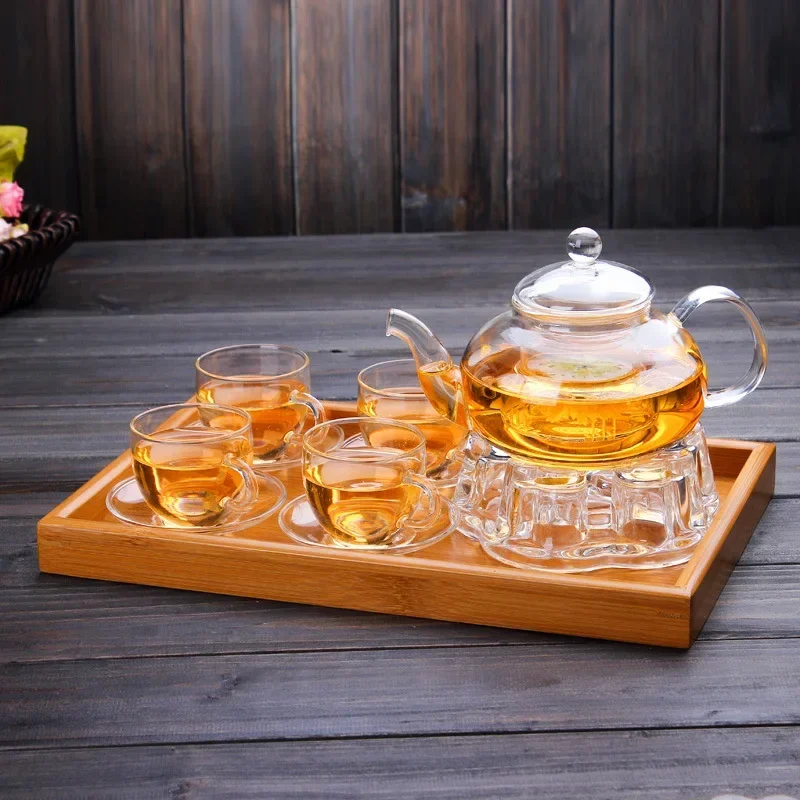 Heat Resistant Glass Teapot Clear Japaness Style Tea Pot with Infuser for Flower Chinese Puer Tea Portable Tea Kettle 400-1000ml