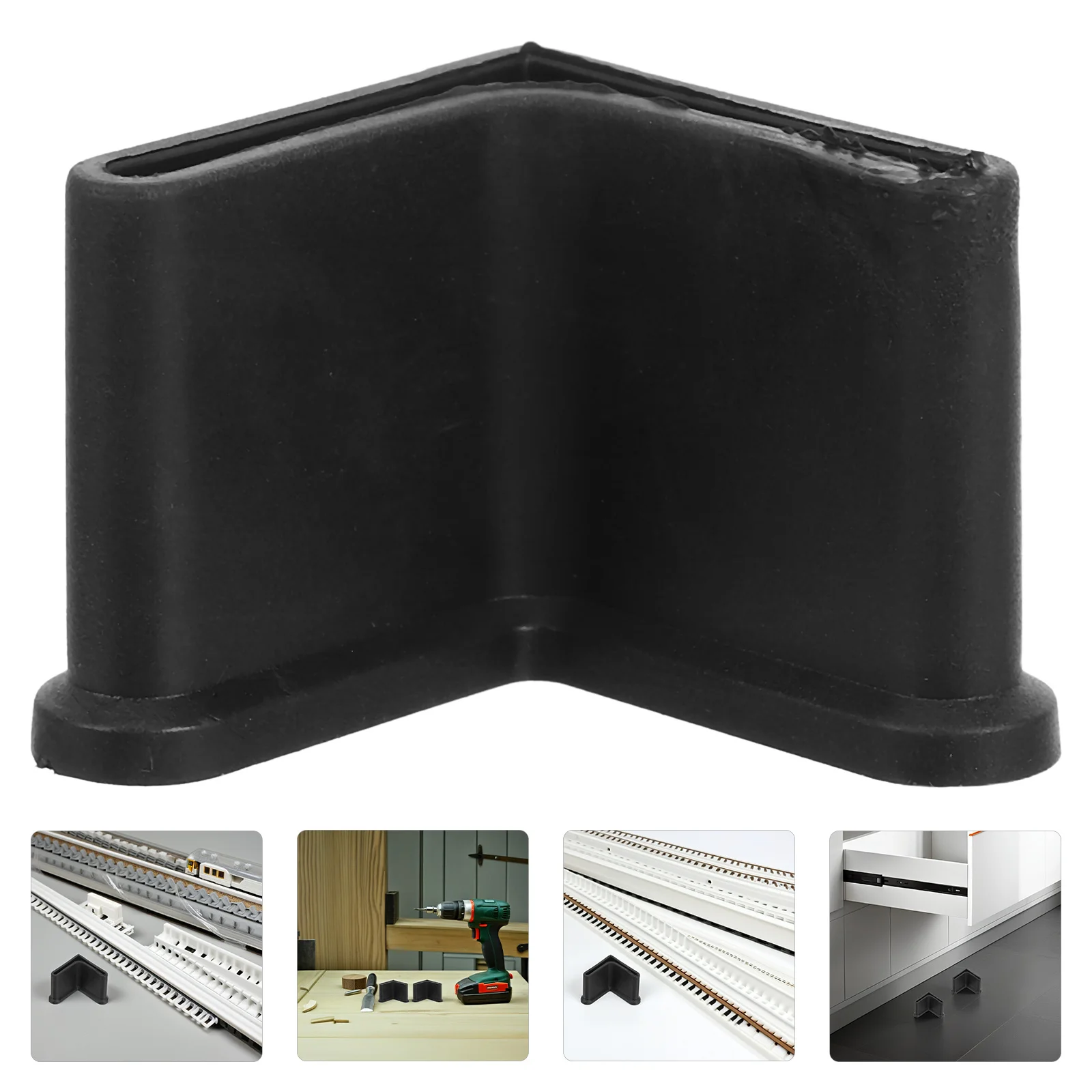 

20Pcs L-Shaped Black 30Mm Plastic Corner Protectors for Angle Steel Non-Slip Floor Protection Furniture Leg Covers Bed Frame