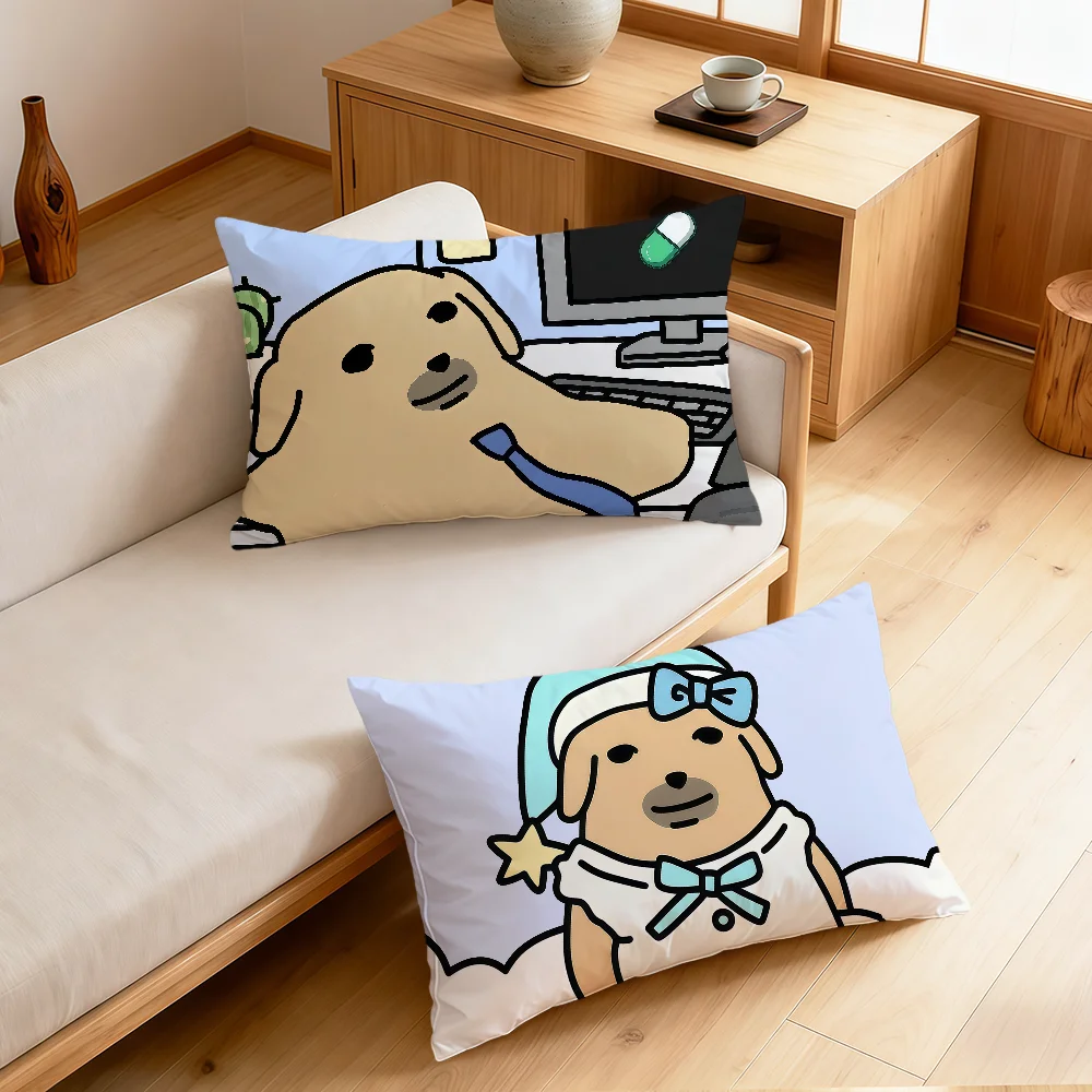 Niedlicher lustiger Anime Meme N-Nudaeng Hund Rechteckiger Kissenbezug für Zuhause, Sofa, Wohnzimmer, Nachttisch, Wohnheim, Café, Kissenbezug, Geschenk