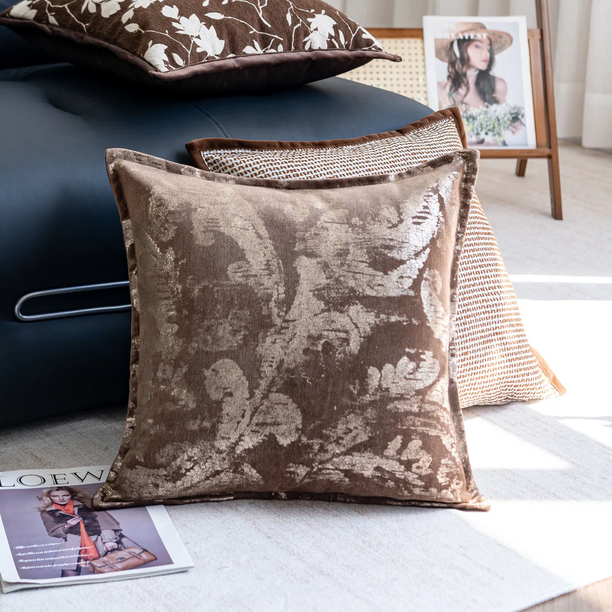 Chinese Retro Luxury Jacquard Cushion Cover 45x45 Throw Pillow Covers Decorative Hotel Homestay Soft Furnishing Waist Pillowcase