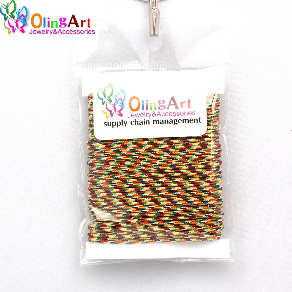 OlingArt 5M 1.5mm Multicolored Gold Wire Line Chinese Knot String Knit Cord Ropes Line Wire DIY Jewelry Making Bracelet Nylon
