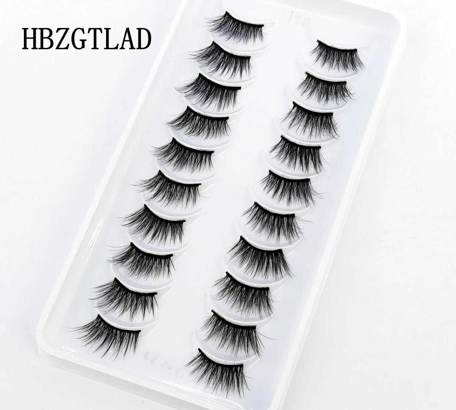 HBZGTLAD 10 Pairs Crisscross Half Eye Lashes Natural False Eyelashes Handmade Faux 3D Mink Lashes Makeup Tools Eyelash Extension