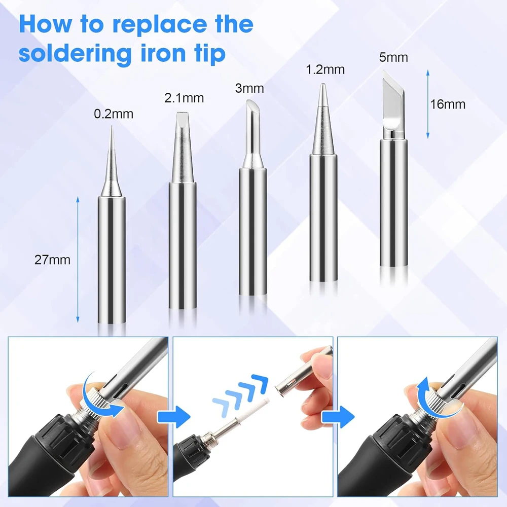 Soldering Iron Kit, 60W LED Digital Solder Iron Soldering Gun kit with Ceramic Heater, Adjustable Temperature Soldering Kit