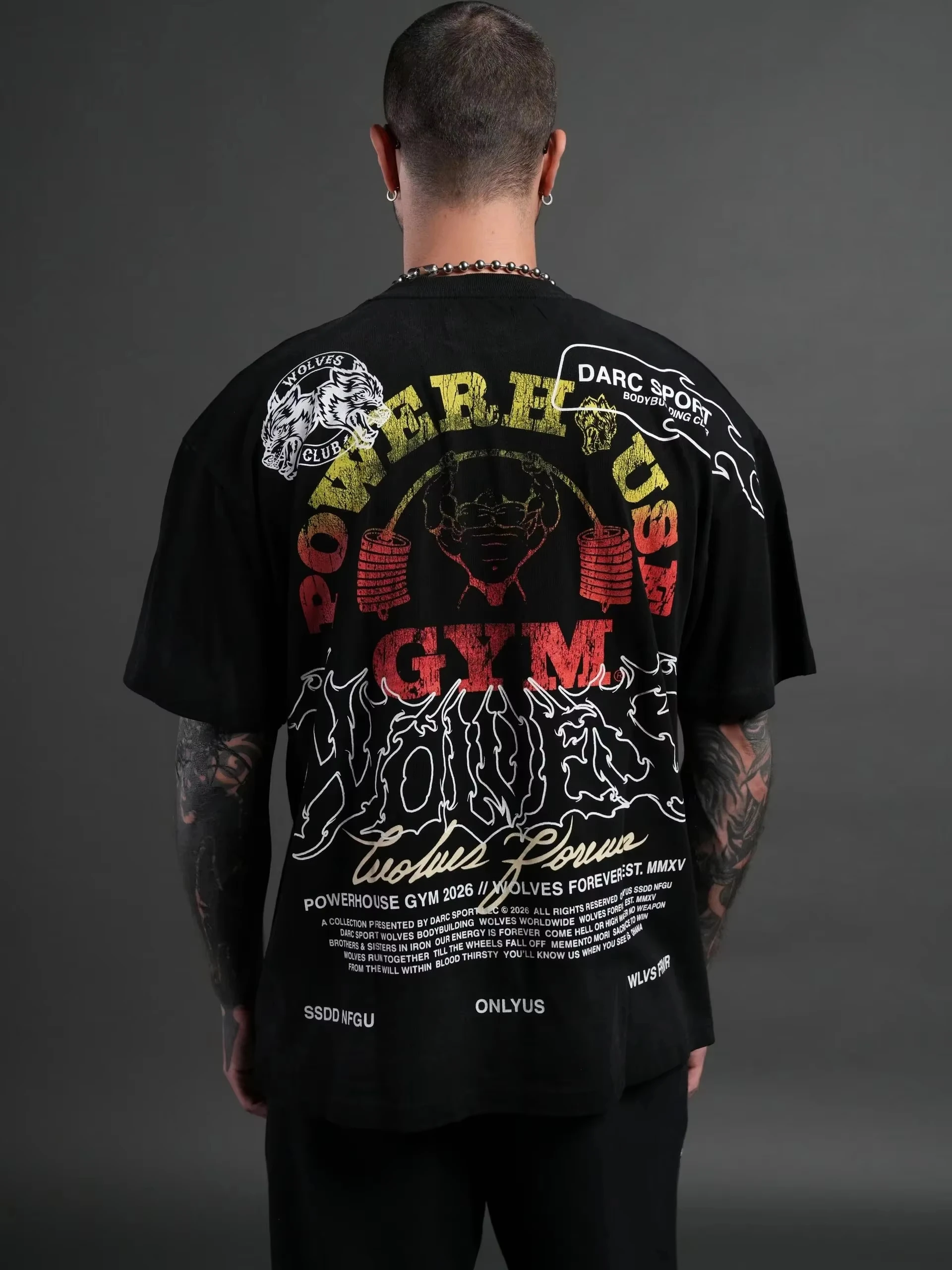 US SIZE American Hot Sports Brand Men T Shirts Spring and Summer Fitness Bodybuilding Men and Women T-shirt Loose Tee Tops
