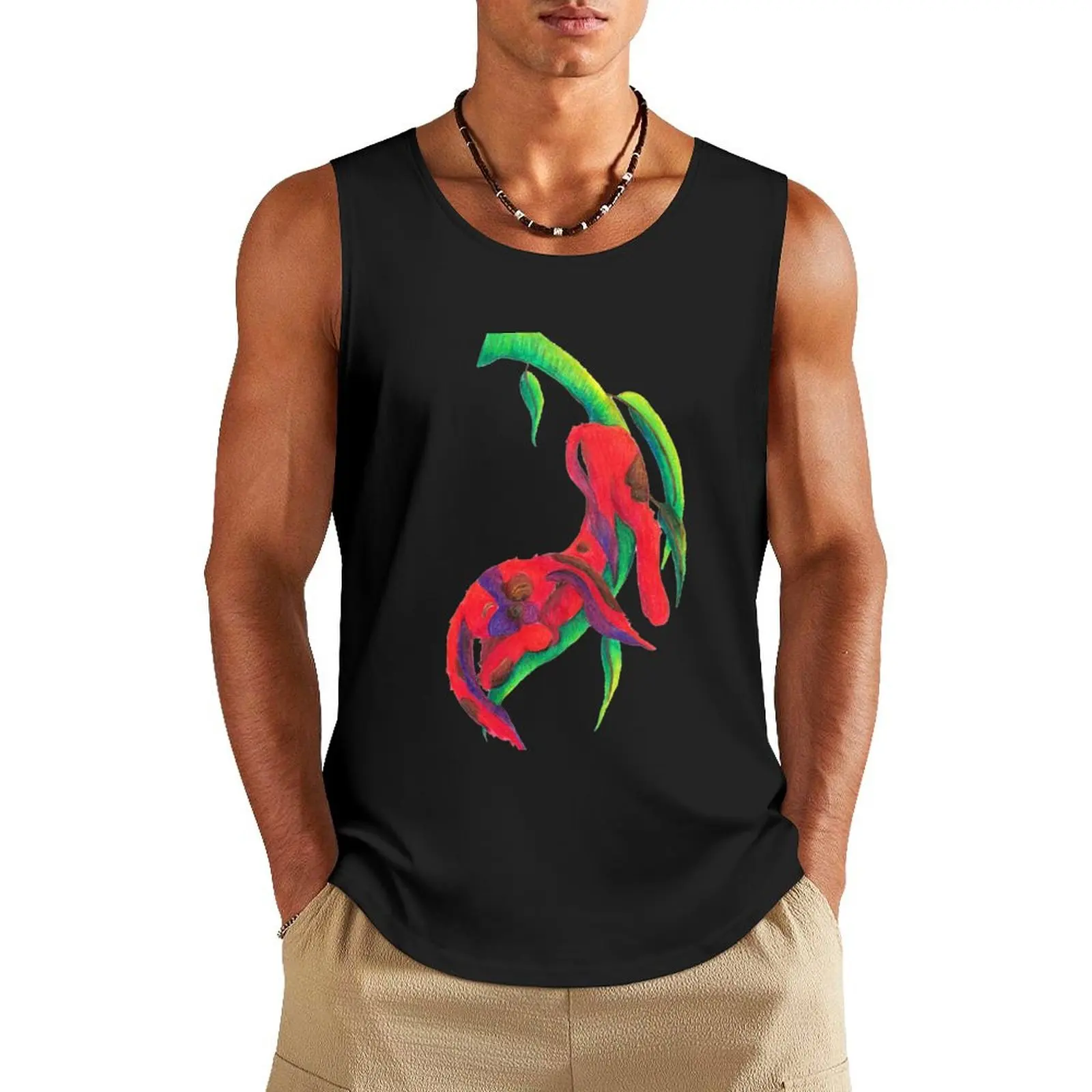 

Asleep on a Vine Tank Top gym clothing men Vest