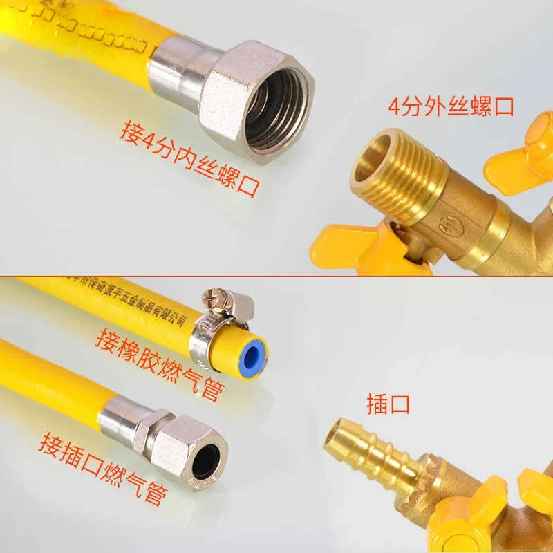 Brass Gas Three-way Valve Copper Rod Copper Core 1/2inch Brass Gas Valve Natural Gas Switch Ball Valve