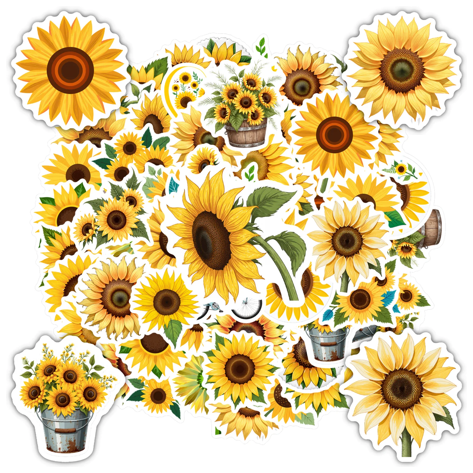 35pcs-50pcs Nature Nature Stickers Colorful Plants DIY Stickers Teacher Reward Stickers For DIY Phone Guitar Laptop Notebook