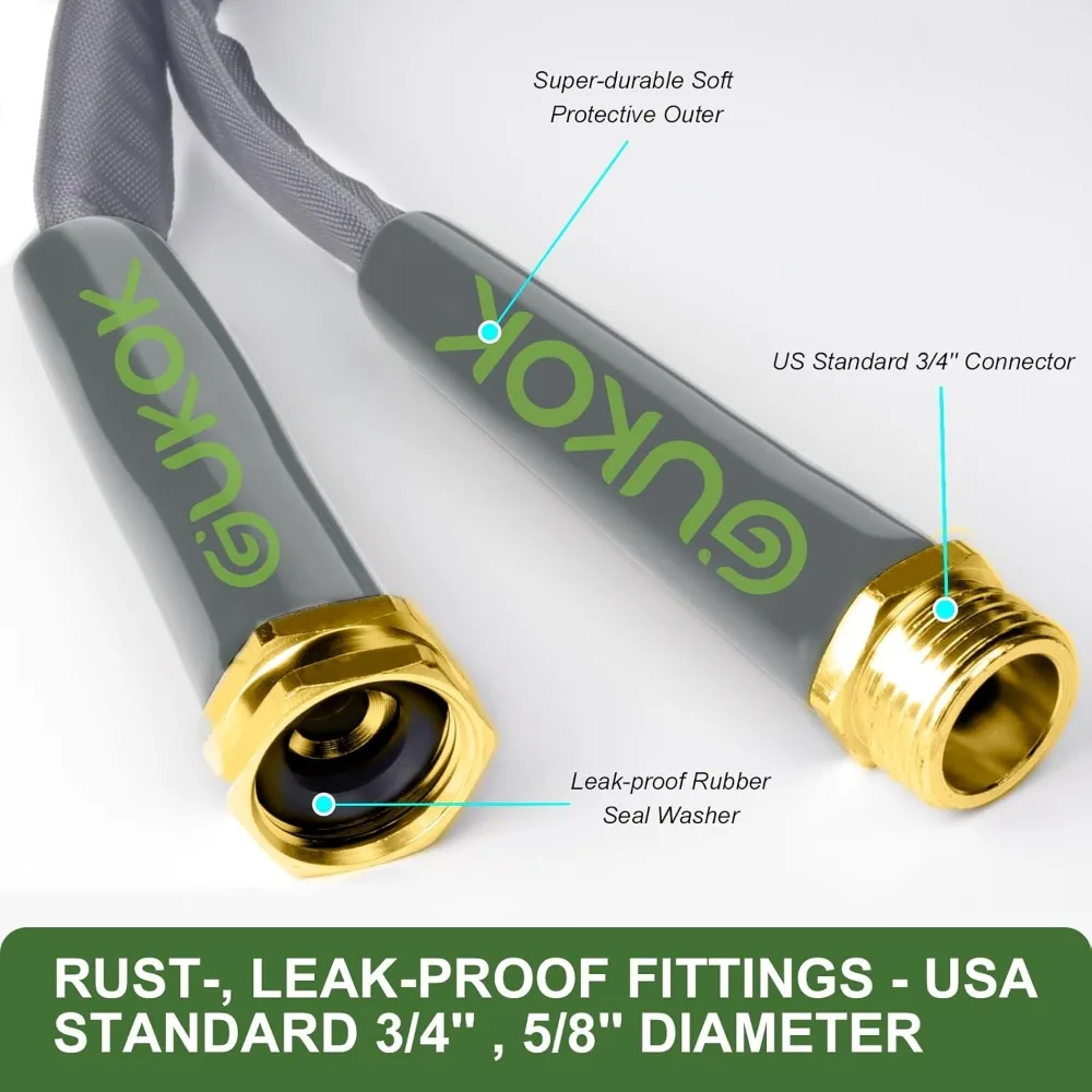 2025 Upgraded 100FT Garden Hose Ultra Light Flexible Burst Resistant Kink Free High Pressure All Weather Water Hose for