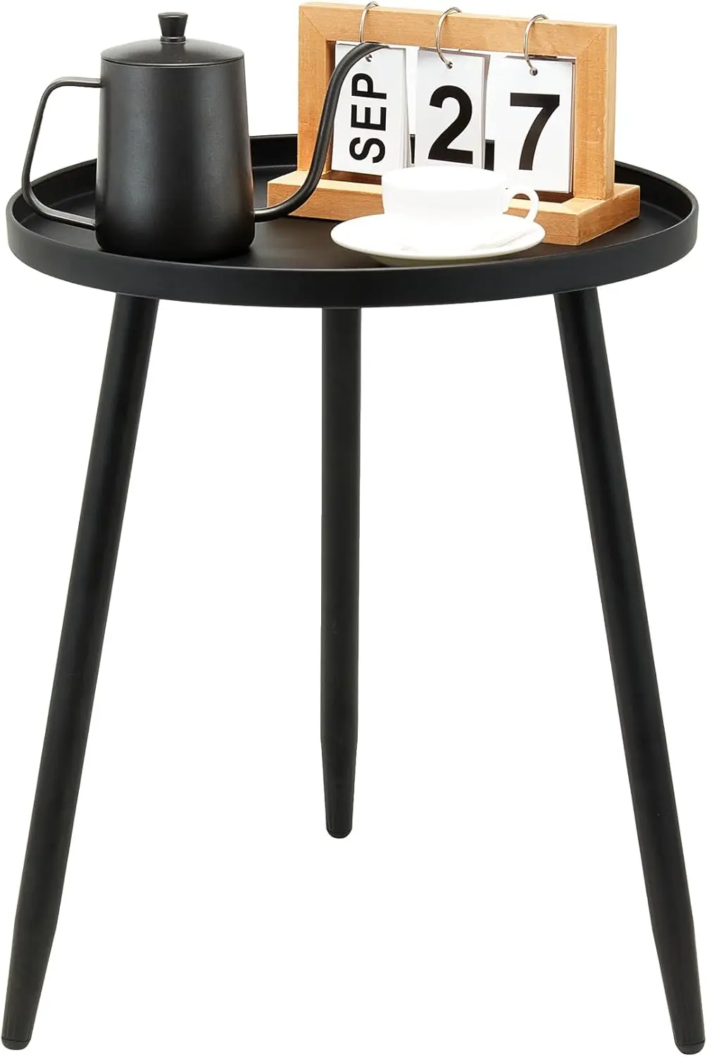 

Приставные столики Decent End/Side Tables - маленький круглый акцентный столик, узкие черные металлические прикроватные тумбочки на 3 ножках, идеальные для использования.