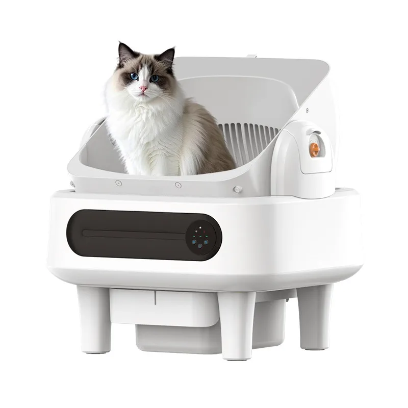 Automatic Cat Litter Box Self‑Cleaning Infrared Sensor Cat Toilet Open Top Anti Odor Cats Litter Boxes Multiple Cat Use Sandbox