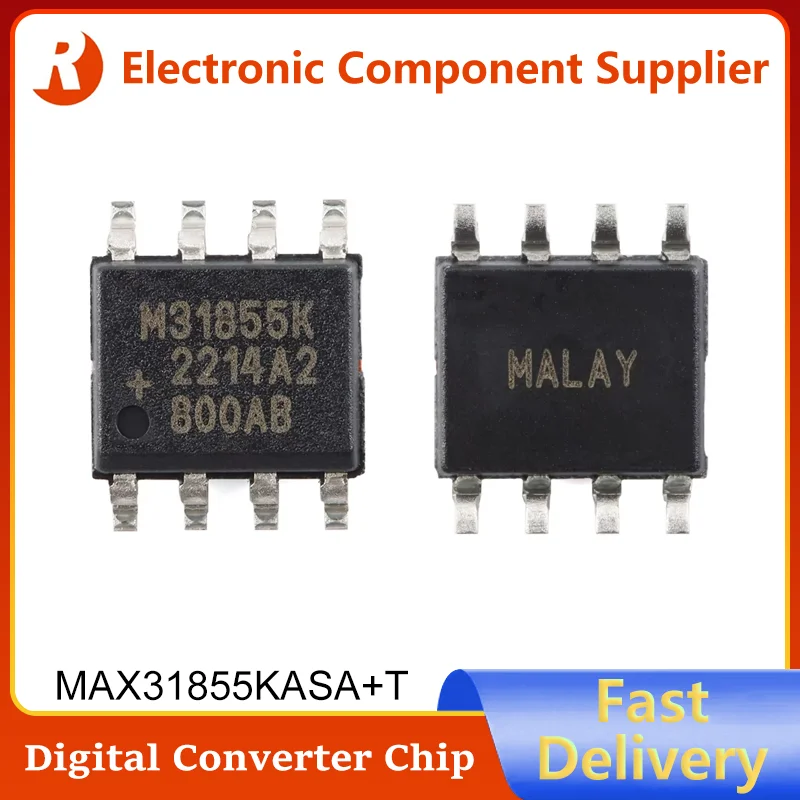 5Pcs MAX31855 MAX31855KASA+T MAX31855KASA SSOP-8 New Original Cold End Compensation Thermocouple Digital Converter Chip in Stock