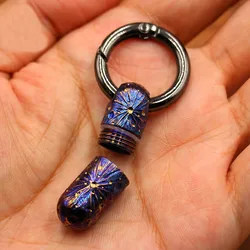 Pure titanium portable small medicine box sealed waterproof keychain titanium alloy mini portable medicine bottle