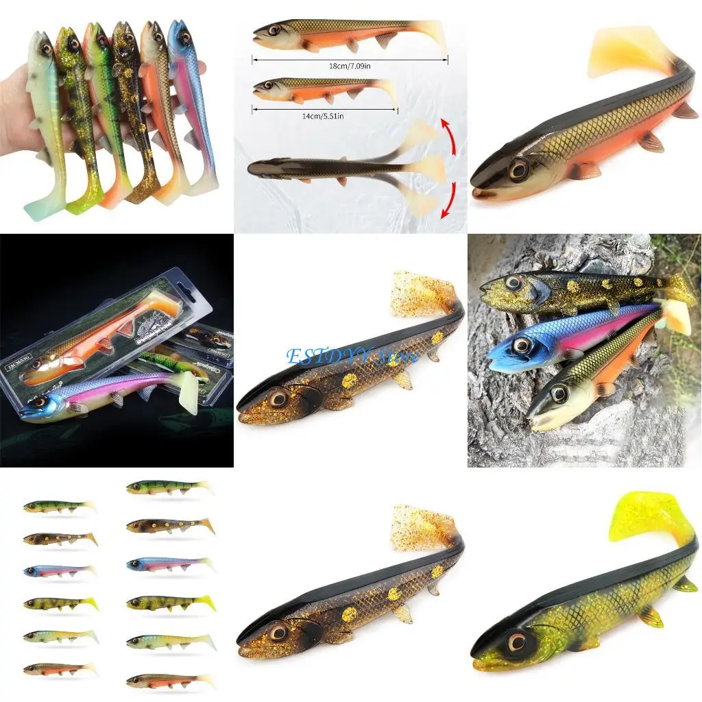 

G6DE Paddle Square Tail Swimbaits Lures Soft Floating Fishing Lures Artificial Swimbaits for Freshwater and Saltwater