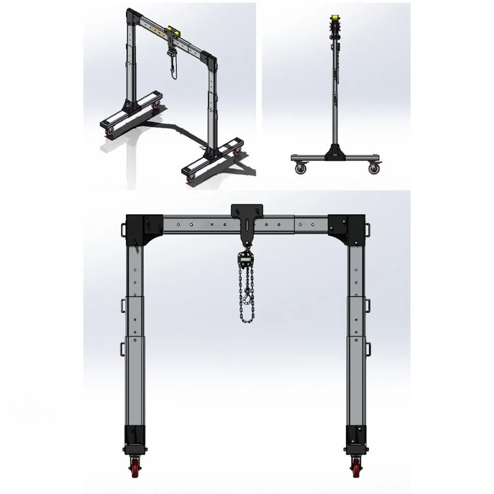 Small aluminum alloy gantry crane portable adjustable light crane