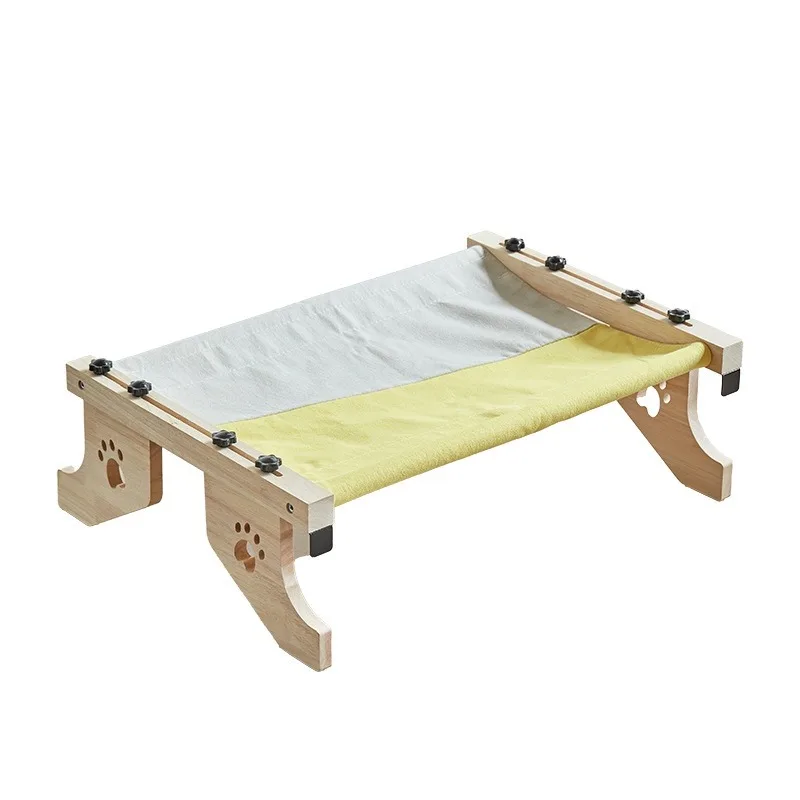 

Solid Wood Eco-friendly Quadrate Cat Hammock Bed with Seasonless Velvet Plastic Nest Winter Sun Hanging Design