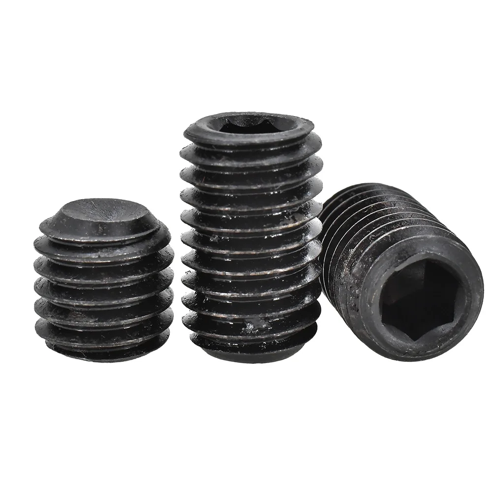 DIN916 Concave Set Screw Metric Threaded Hex Drive Grub Screws Metal Machine Connect Bolts Carbon/Stainless Steel Allen Screws