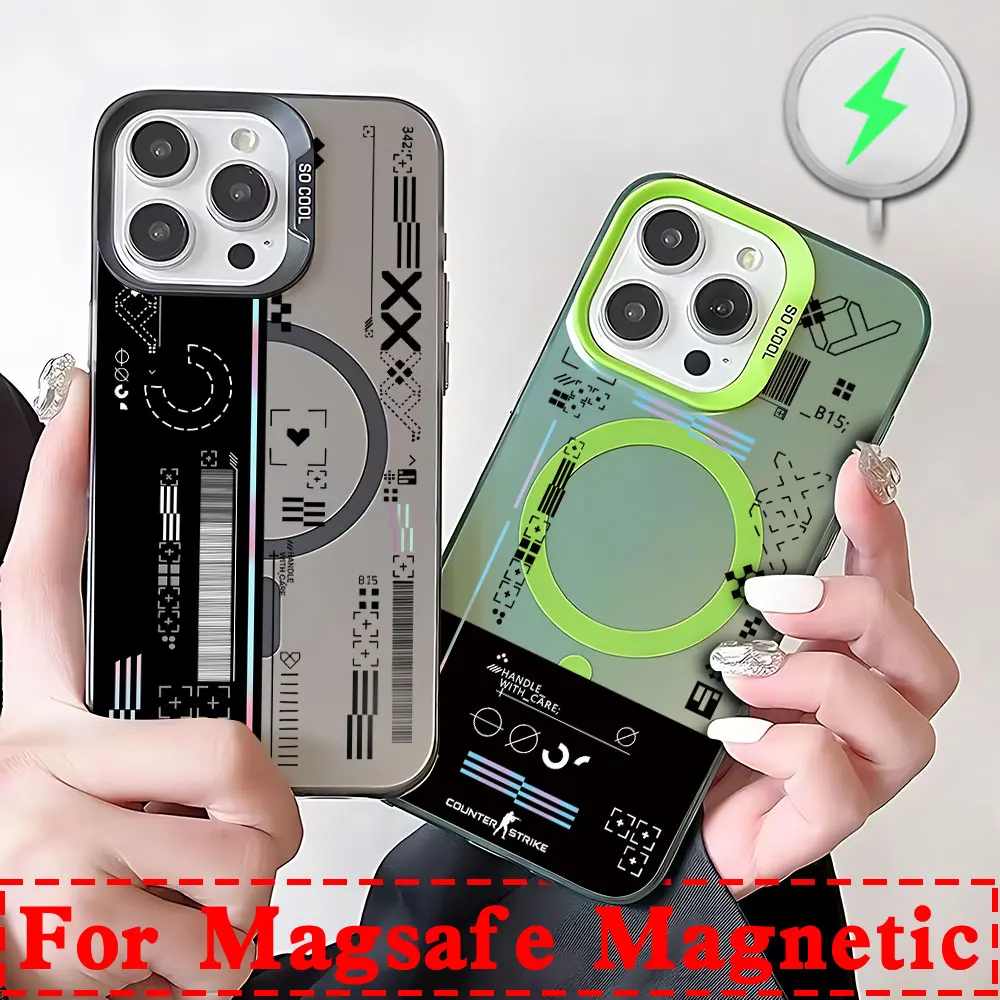حافظة مغناطيسية كلاسيكية من لعبة CS Clear GO Magsafe لهاتف سامسونج S25 S24 S23 S22 S21 S20 FE Plus Ultra 5G غطاء مطلي ناعم