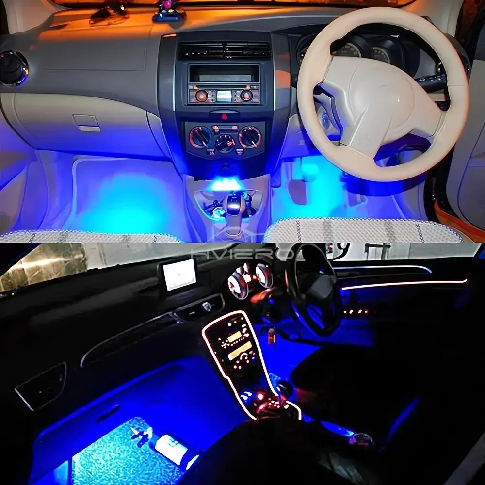 2Pcs RGB 6SMD Roof Dome Festoon Reading Lamp C5w Car Auto Remote Controlled Atmosphere Led Welcome Lights Turn Signal Trunk Bulb