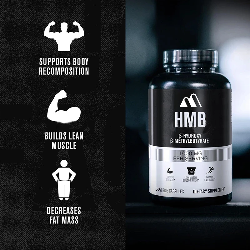 HMB Capsules (β - Hydroxy Β - Methylbutyrate) - Gluten Free and Non Genetically Modified -60 Capsules