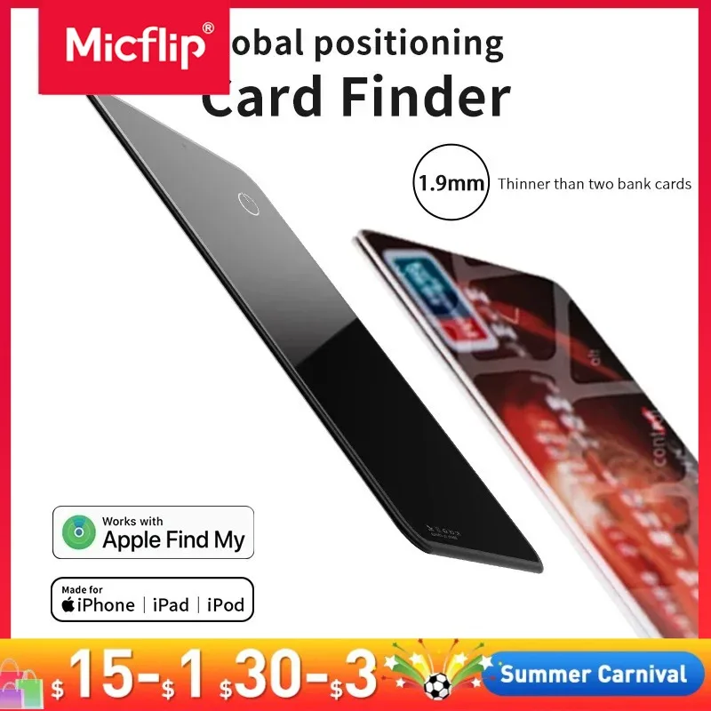 

Global Tracker- Ultra Thin Finder- Smart Locator for Keys Suitcase Bags Compatible with Apple Find My (iOS Only) [MFI Certified]