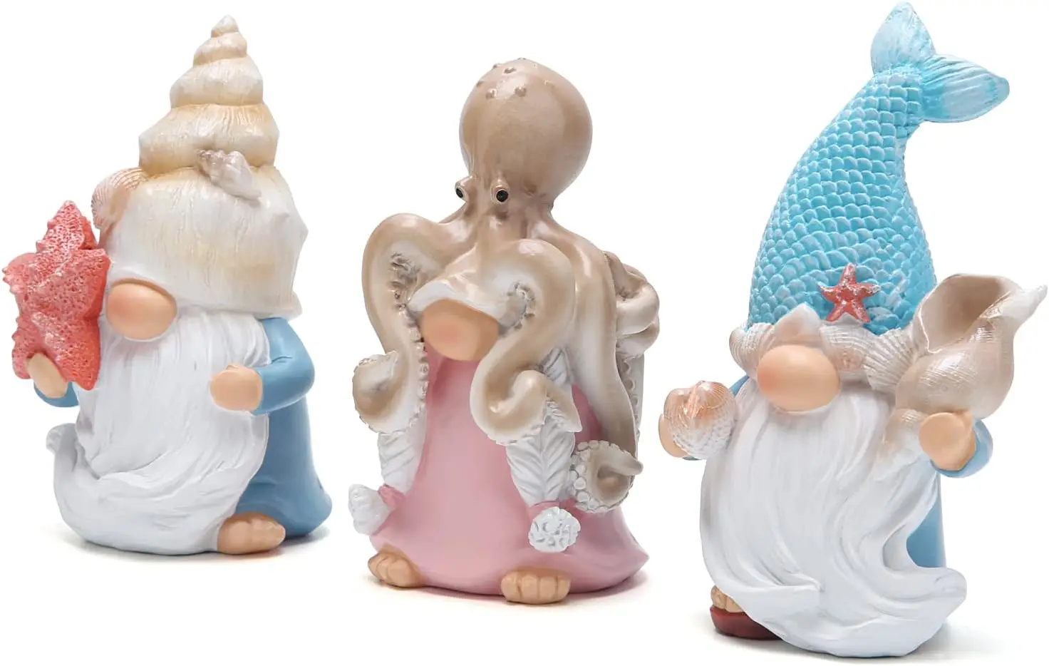 3PCS Summer Gnomes Decor Ocean Animals  Handmade Beach Decor Swedish  Nisse Scandinavian  Elf Decorations