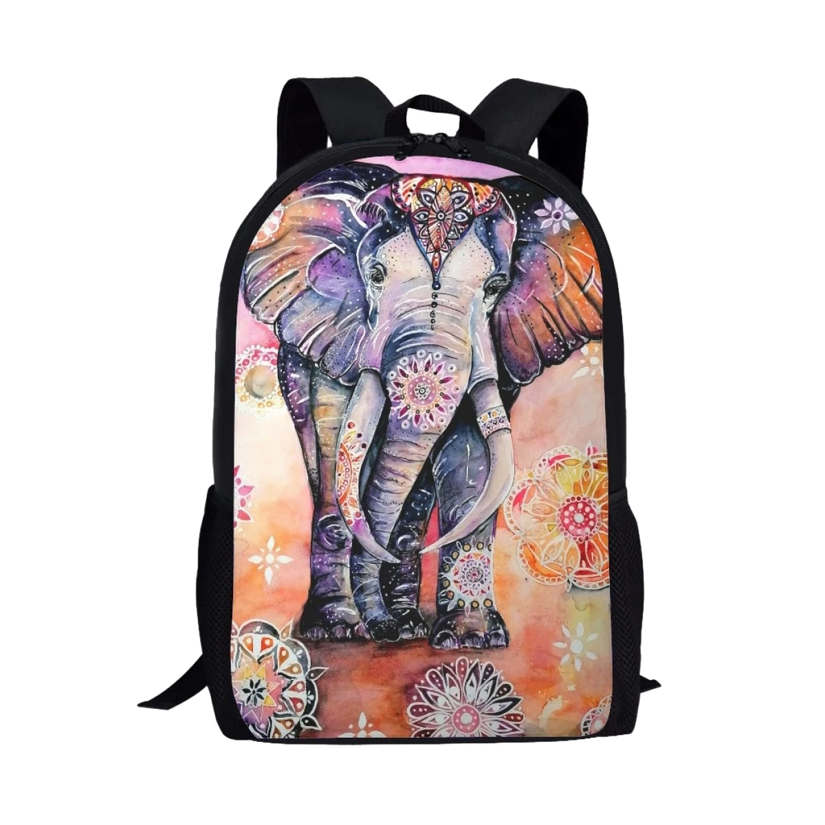 Bolsa Escolar de Arte de elefante polinesiano para niños adolescentes, mochila de viaje práctica de gran capacidad, bolsa de libros para estudiantes, moda de moda