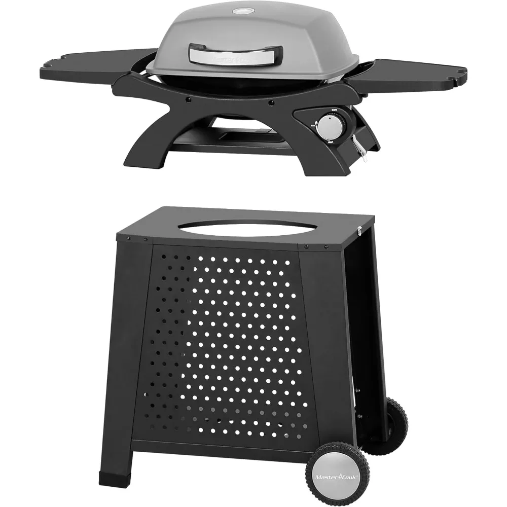 

Liquid Propane Grill BBQ Propane 2 in 1 Portable Tabletop Gas Grill Camping Barbecue Outdoor Cooking Grill with Cart