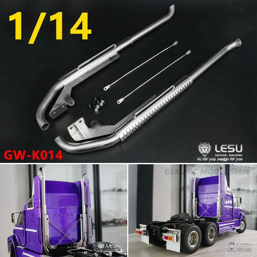 

LESU new 1/14 RC truck exhaust pipe chimney GW-K014 for Tamiya American truck European truck traction truck metal upgrade parts
