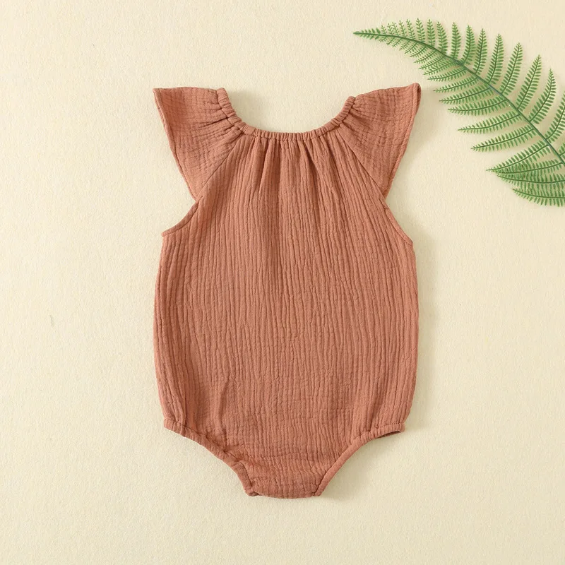 Muslin Baby Romper Summer Toddler Jumpsuit Infant Onesie 100% Cotton Newborn Bodysuit for Boys Girls Summer Clothes