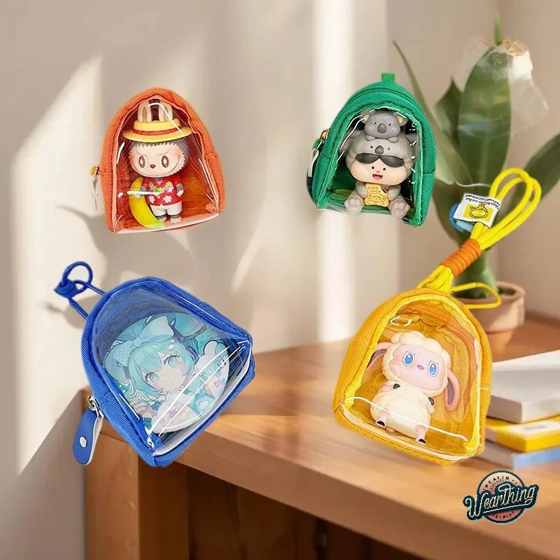

Creative Transparent Doll Display Bag Thickened Outdoor Storage Bag Keychain Charm Organizer Backpack Decoration