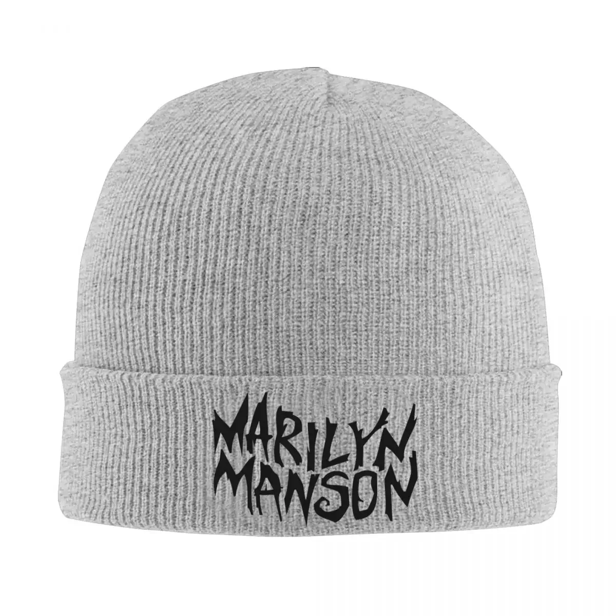 Men Women Slouchy Beanie Marilyn Manson Black Metal Music Merch Winter Warm Knitted Caps Bonnet Knit Hat