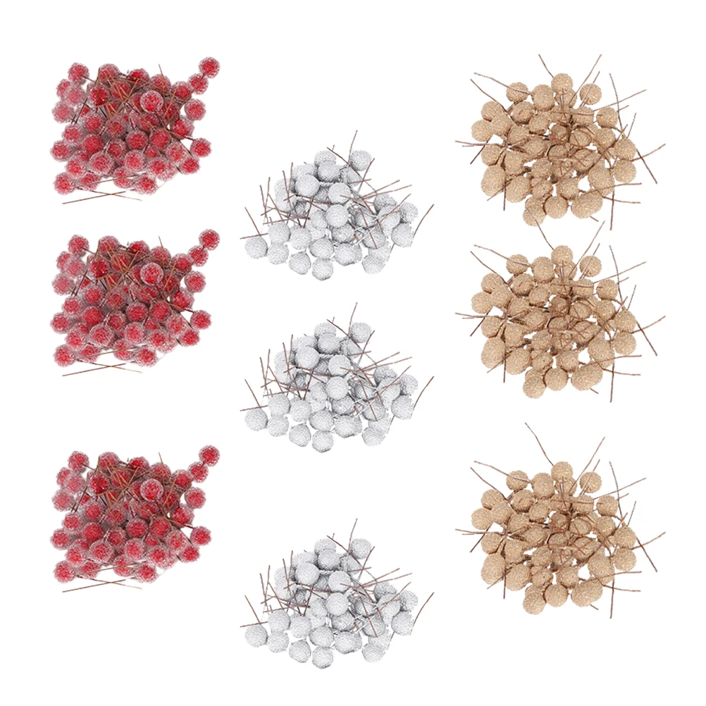

300 Pcs Artificial Berry Branches Bright ColorsFoam Pomegranate Flowers Home Party Xmas Decor Lifelike DIY Photo Props