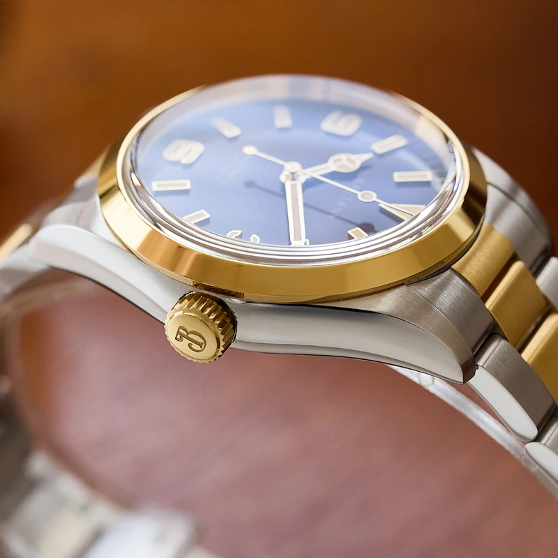 Baltany S4035G 39 مللي متر الذهب اكسبلورر الساعات للرجل الفاخرة NH38 ساعات المعصم الميكانيكية الياقوت كريستال مقاوم للماء فستان ساعة #6