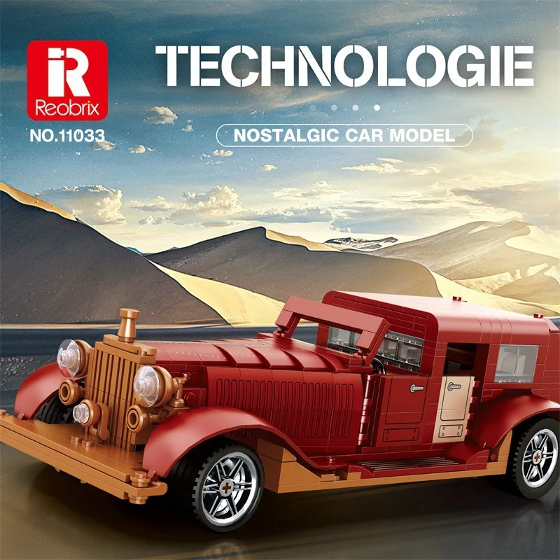 

Reobrix 11033 Phantom Vintage Car Model Ornament Educational Puzzle Building Block Toy