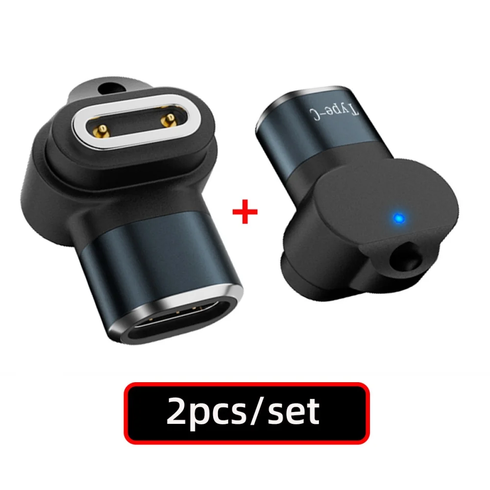 2 قطعة/الوحدة المغناطيسي ساعة ذكية محول الشحن العمودي USB نوع-C إلى 2-Pin متوافق مع IMOO Z6 Z6S Z6Pro Z7 Z7A Z7S