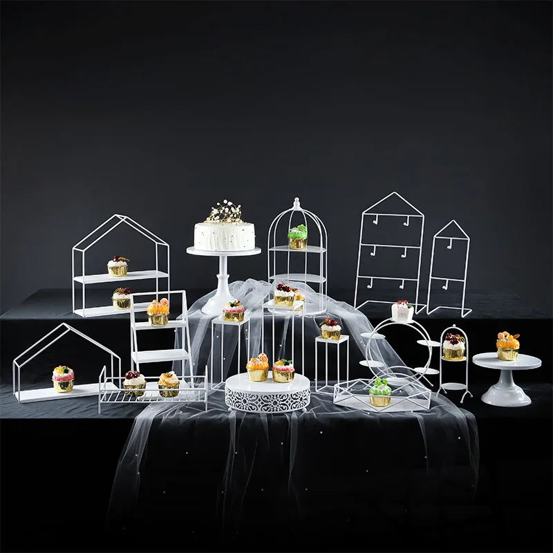 Wrought iron three-layer lace cake plate, display rack, dim sum , west point, wedding, dessert table
