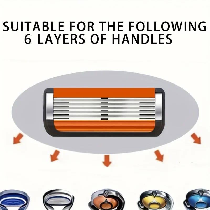 ماكينة حلاقة بتصميم جديد للرجال ماكينة حلاقة بستة طبقات ماكينة حلاقة قابلة لإعادة الاستخدام شفرة مستوردة أداة متعددة تغيير الرأس #3