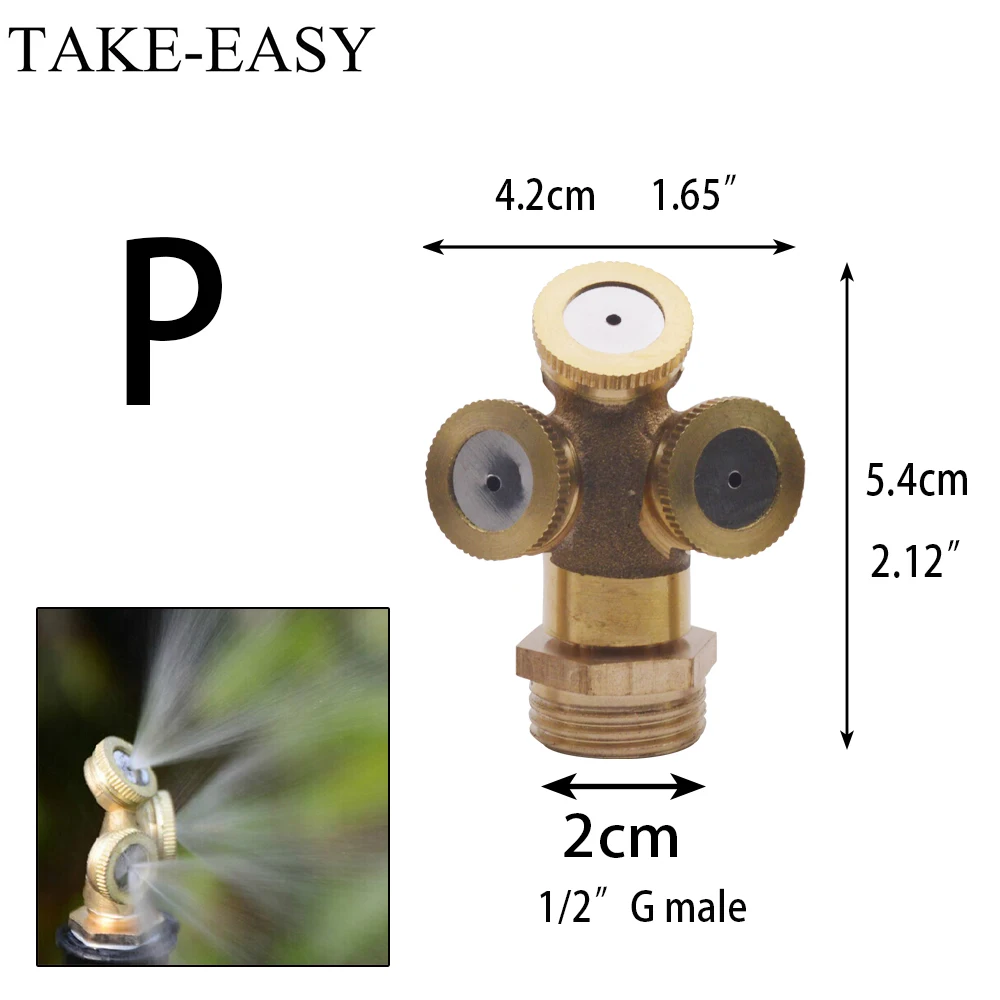Garden Water Sprinkler Aspersores 1/2 Misting Nozzle Gardening Fogger Sprinklers Lawn Sprinkler Fittings Irrigation Aspersory