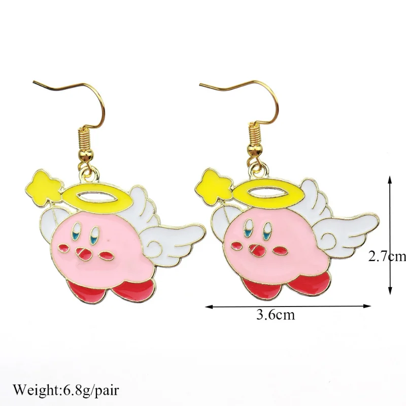 Kirby Cute Anime Earring Women Fashion Alloy Earrings Cartoon Creativity Jewelry Pendant Girl Simpl Hip Hop Ear Hook Accessories