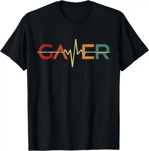 Gamer Heartbeat Shirt Funny Video Games Lover Gift Boys Men T-Shirt